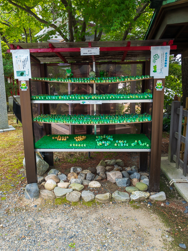 三社神社のカエルの棚