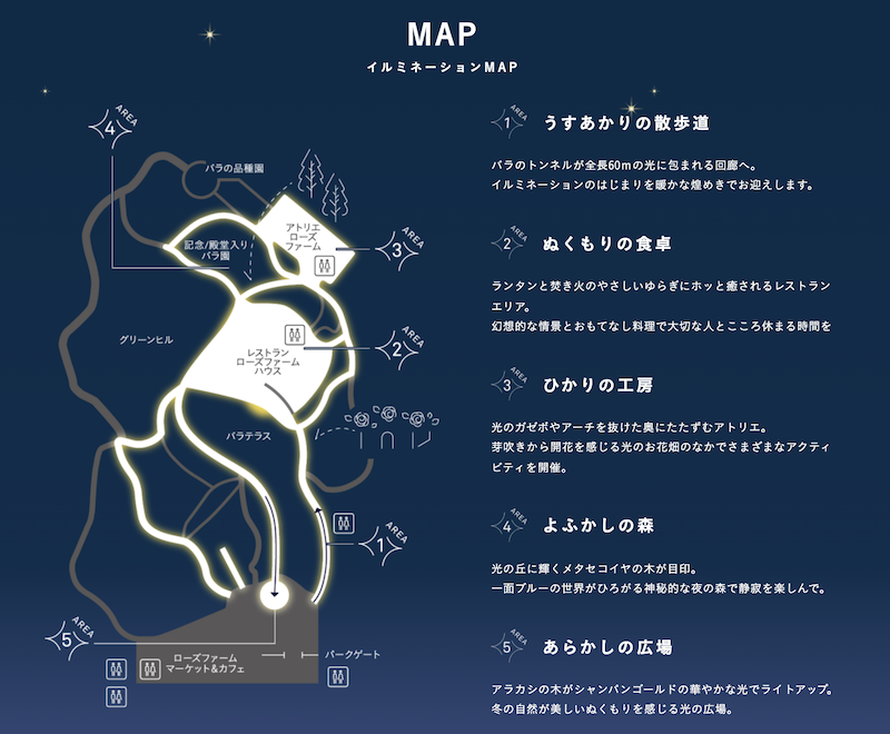 いばらきフラワーパーク_イルミネーション_MAP